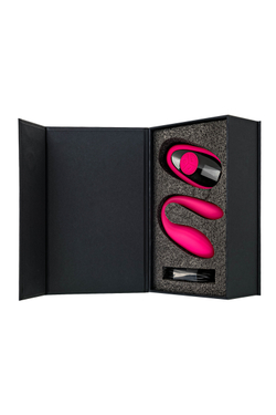 Вибратор для пар eroTeq Prawno с пультом ДУ, силикон, розовый, 18 см