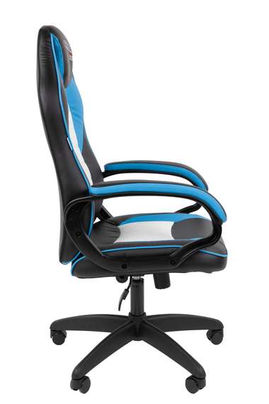 Офисное кресло Chairman Game 16 Россия экокожа черный/голубой/белый