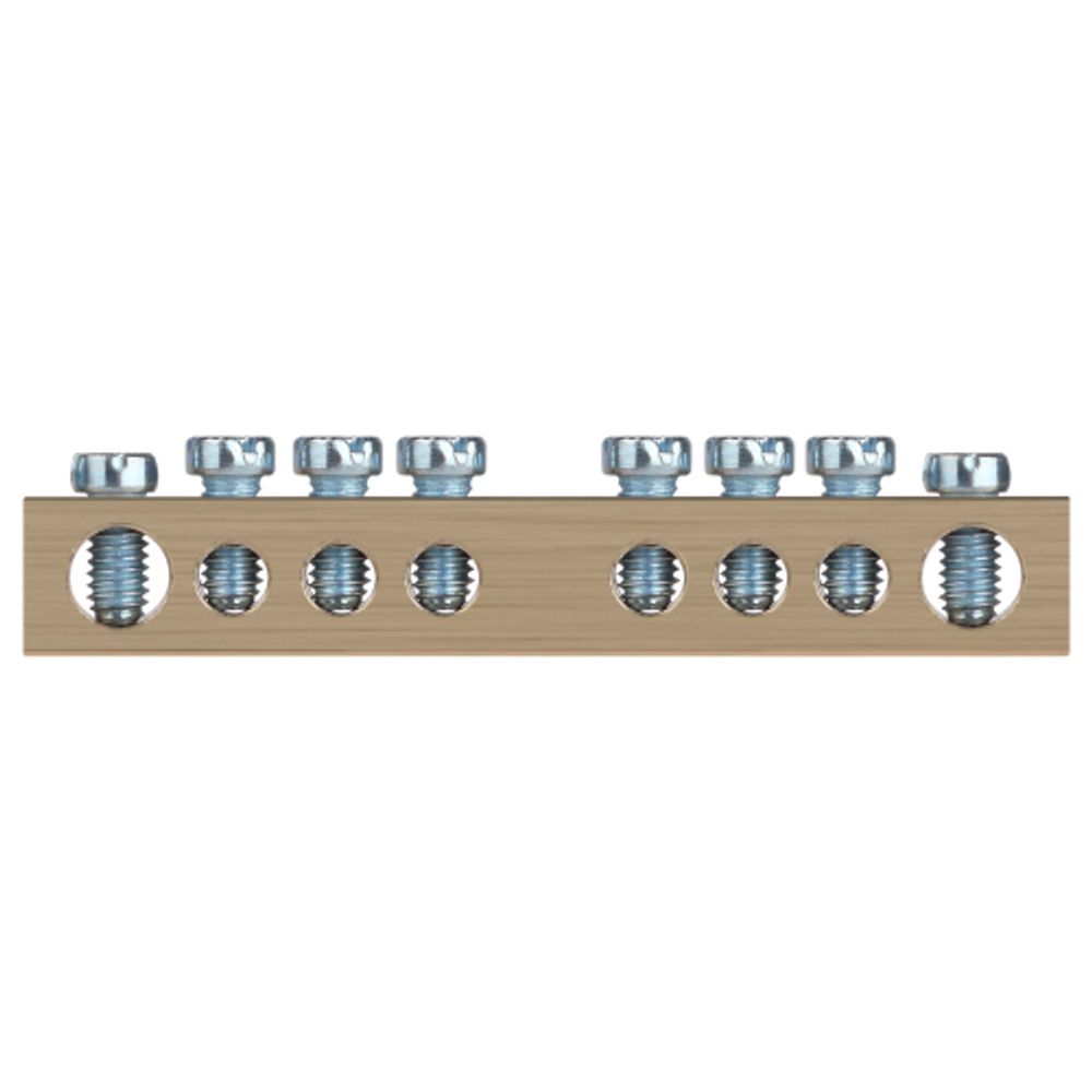 Шина ЭРА NO-122-30 PEN земля-ноль 8х12мм 8/1 латунная крепеж по центру | Шины N, PE, PEN