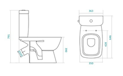 Унитаз компакт Santek Нео Лайт 1.WH30.2.409 с микролифтом схема