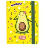 Блокнот с резинкой в клетку 96 л., МАЛЫЙ ФОРМАТ А6 (102х148 мм), твердая обложка, ЮНЛАНДИЯ, "Авокадо", 113745