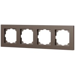 Рамка для розеток и выключателей Intro Accent 6-504-08 на 4 поста, СУ, бронза | Intro