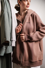 Худи на молнии с начесом, "Кофе с молоком"