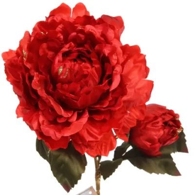 Искусственные цветы «FLOWERS GLAMOUR» 60см Пионы 2 цветка красные