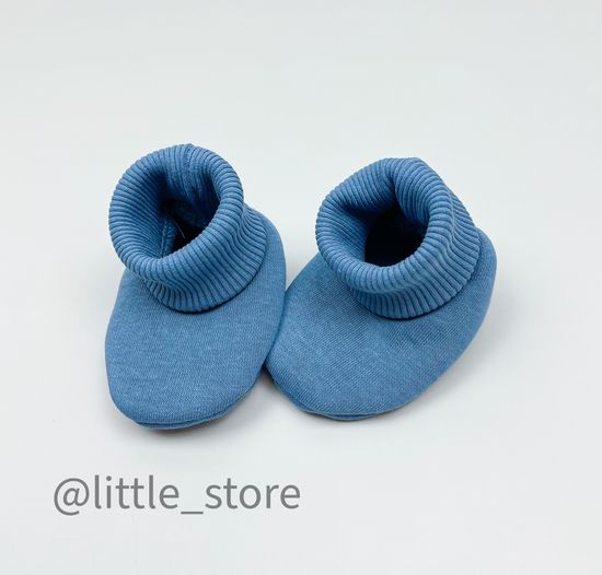 Пинетки "Simple" из футера с начесом, Синий лед