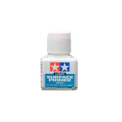 Tamiya Liquid Surface Primer White, Грунт жидкий Белый, 40 мл