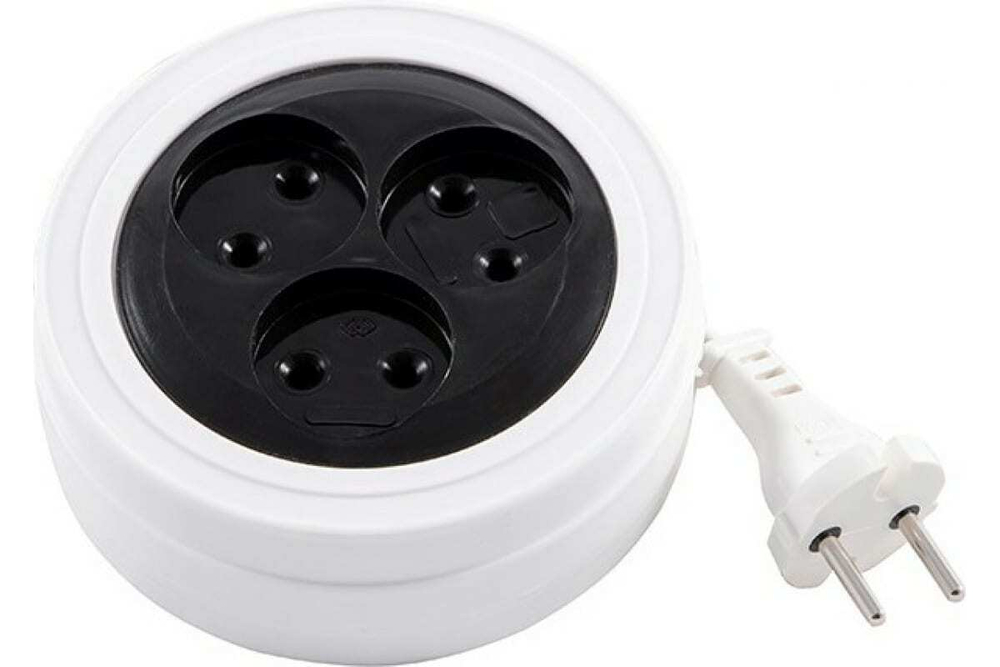 Удлинитель Engy 186710 "Рулетка" [5,0м; 3роз; ШВВП2х0,75; бело ч