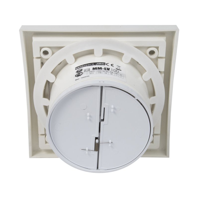 Вентилятор низковольтный для ванн ММ LV 100 квадратный с обратным клапаном белый