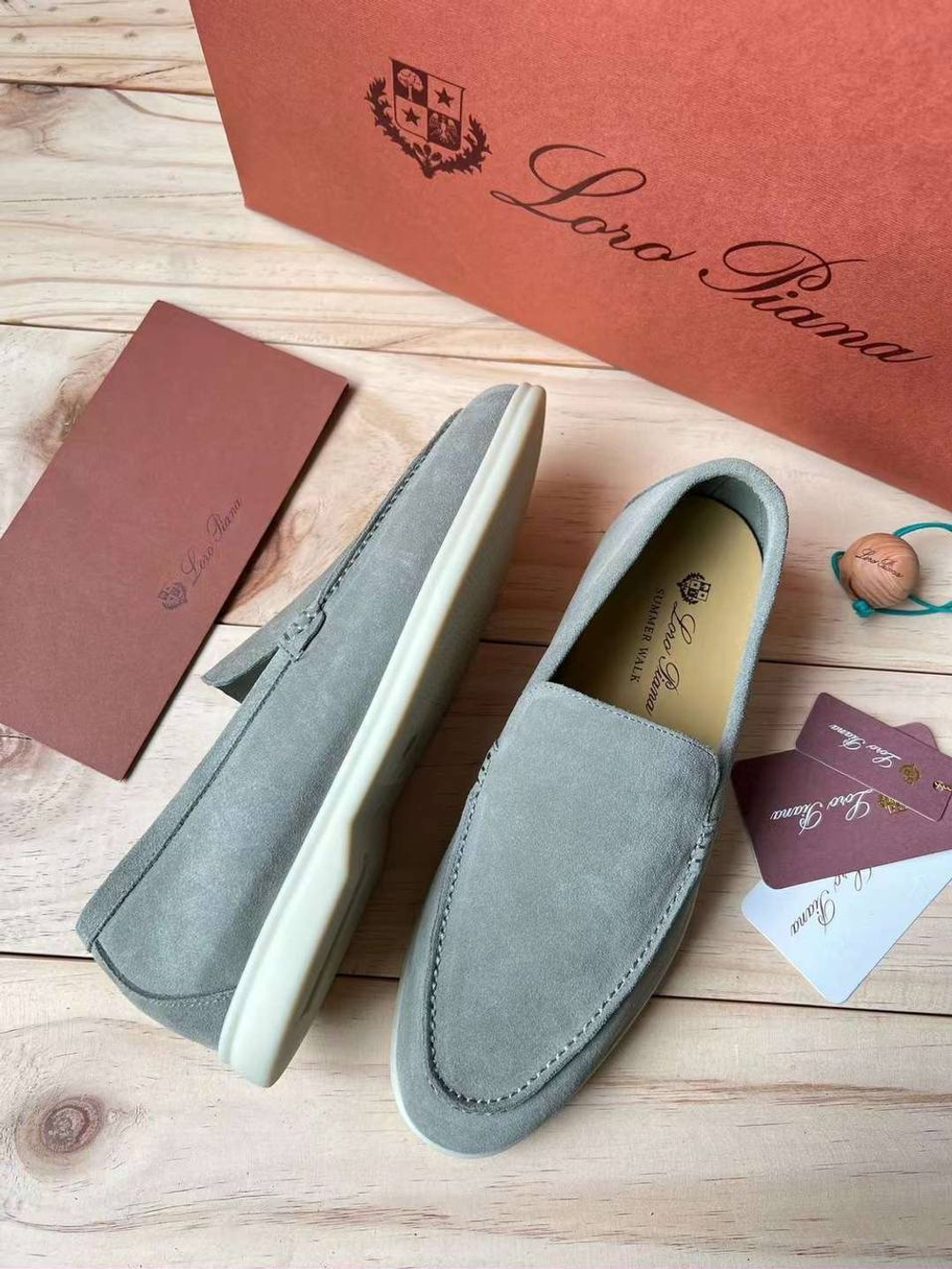 Лоферы Loro Piana серые