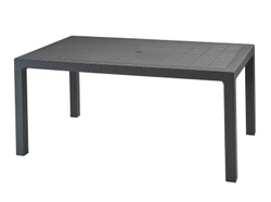 Стол Невада МАКСИ прямоугольный коричневый под ротанг с декором 1650*950