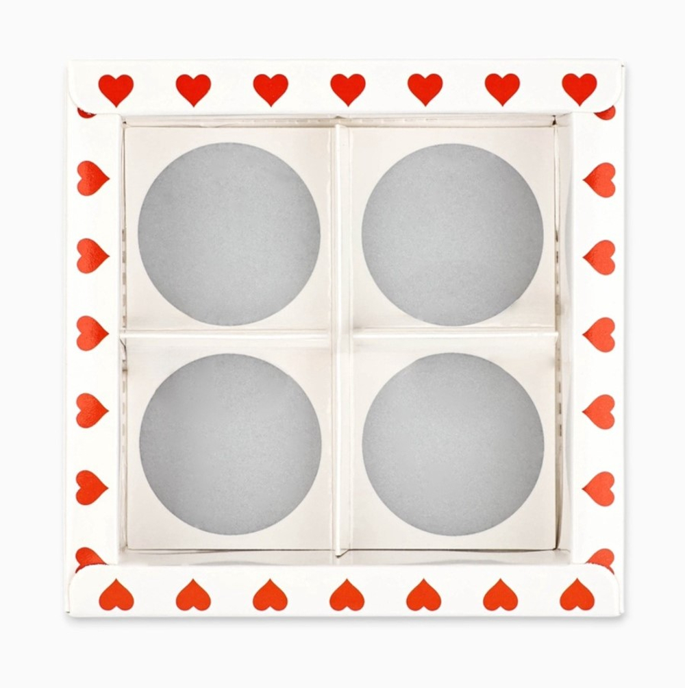 Коробка для 4 конфет с окном, со скретч-слоем 10,5*10,5*3,5 см