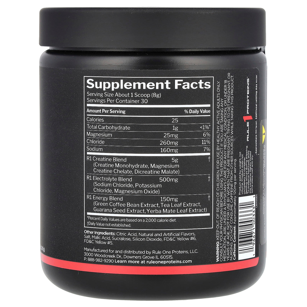 Rule One Proteins, заряженный креатин, мандарин и манго, 240 г (8,47 унции)