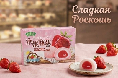 Моти с клубникой
