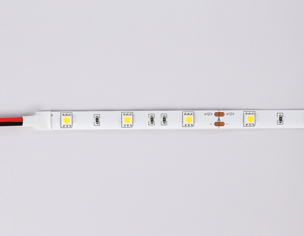 Светодиодная лента GS1802 5050 30Led/ 7.2W m/ 12V IP20 4500K/ 5000*10*1.87mm/ кратность резки 100mm (2 конт.)