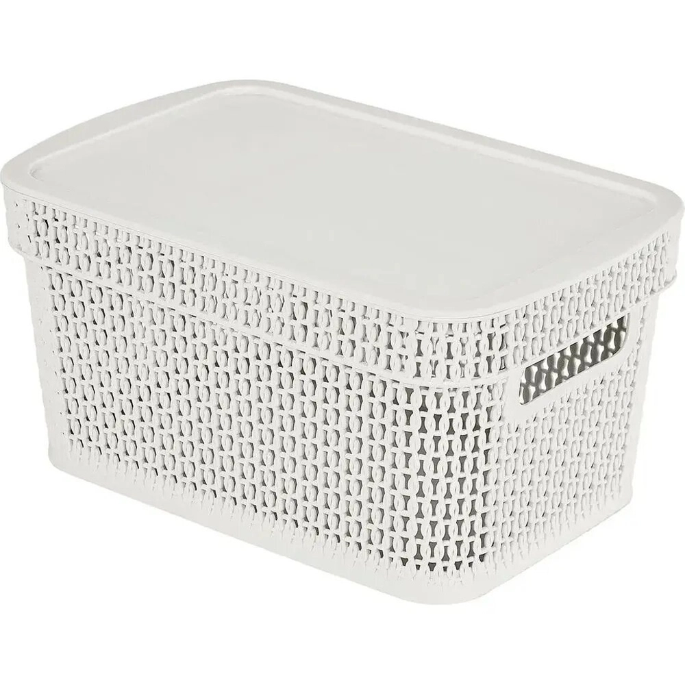 Корзина для хранения Keeplex Ajur с крышкой 5л 28,1,5х13,9см белое облако