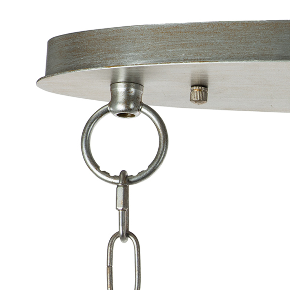 712164 Люстра AGAVE 6х40W E27 СЕРЕБРО С ПАТИНОЙ/ПРОЗРАЧНЫЙ