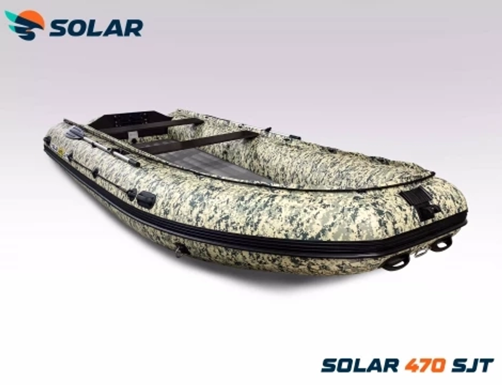 Лодка надувная моторная solar-470 super jet tunnel