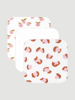 Сет из 3х муслиновых салфеток Mjölk Леопард/White/Персики