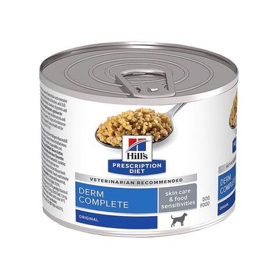Влажный диетический корм для собак Hill's Prescription Diet Derm Complete при пищевой аллергии. Банка 200г