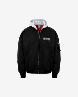 Бомбер Intruder v1.1 Oversized Embroidered Hooded Черная