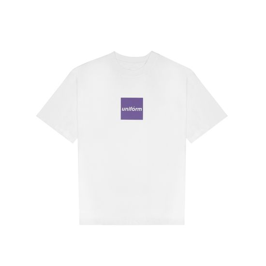 Футболка UNIFORM Boxlogo reflective chameleon фиолетовый белый