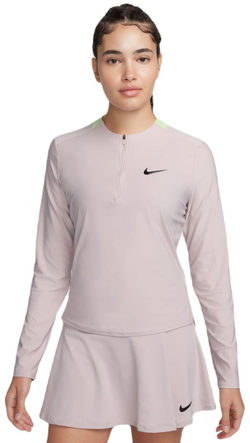 Женская теннисная футболка (dł. Рукава) Nike Court Advantage Dri-Fit 1/4-Zip Tennis Mid Layer - Фиолетовый
