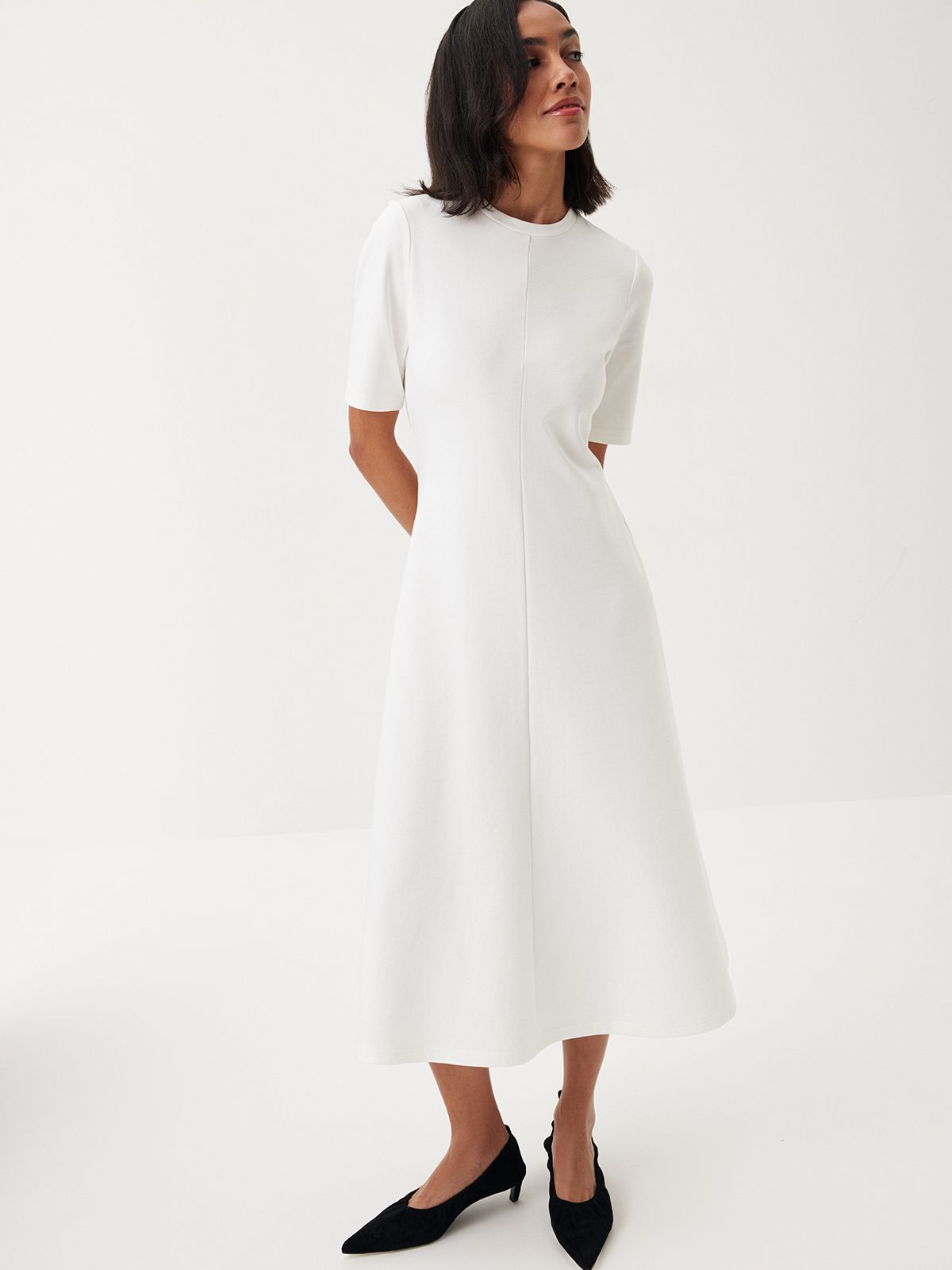 Платье миди из джерси Cloud White