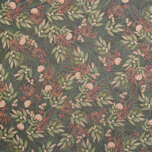 Бумага упаковочная крафтовая "Шишки"