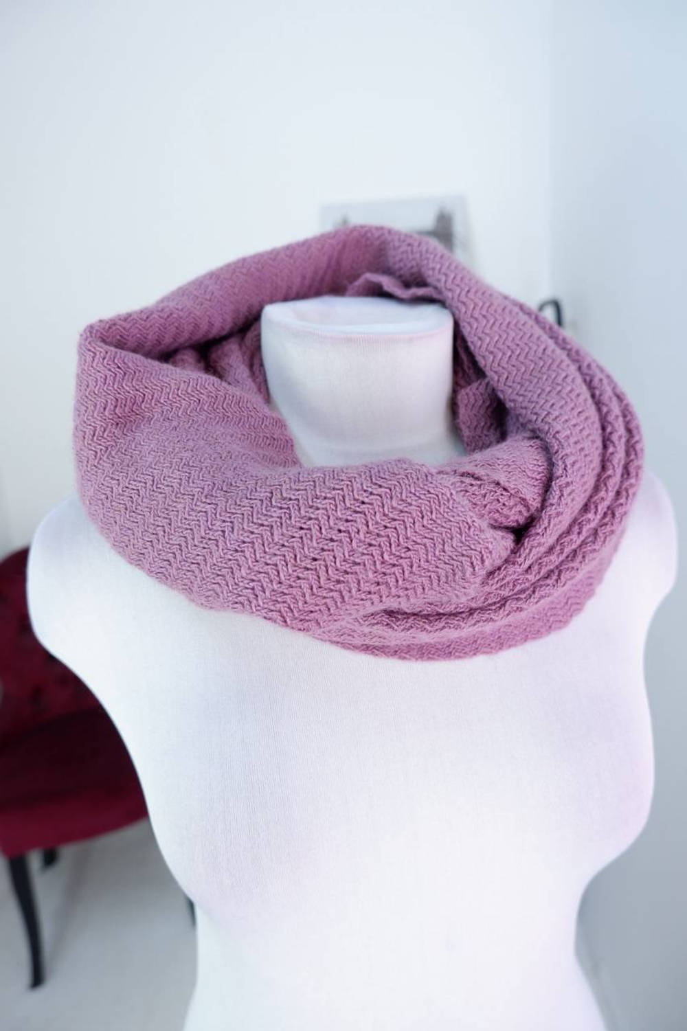 Снуд цвета пыльной розы