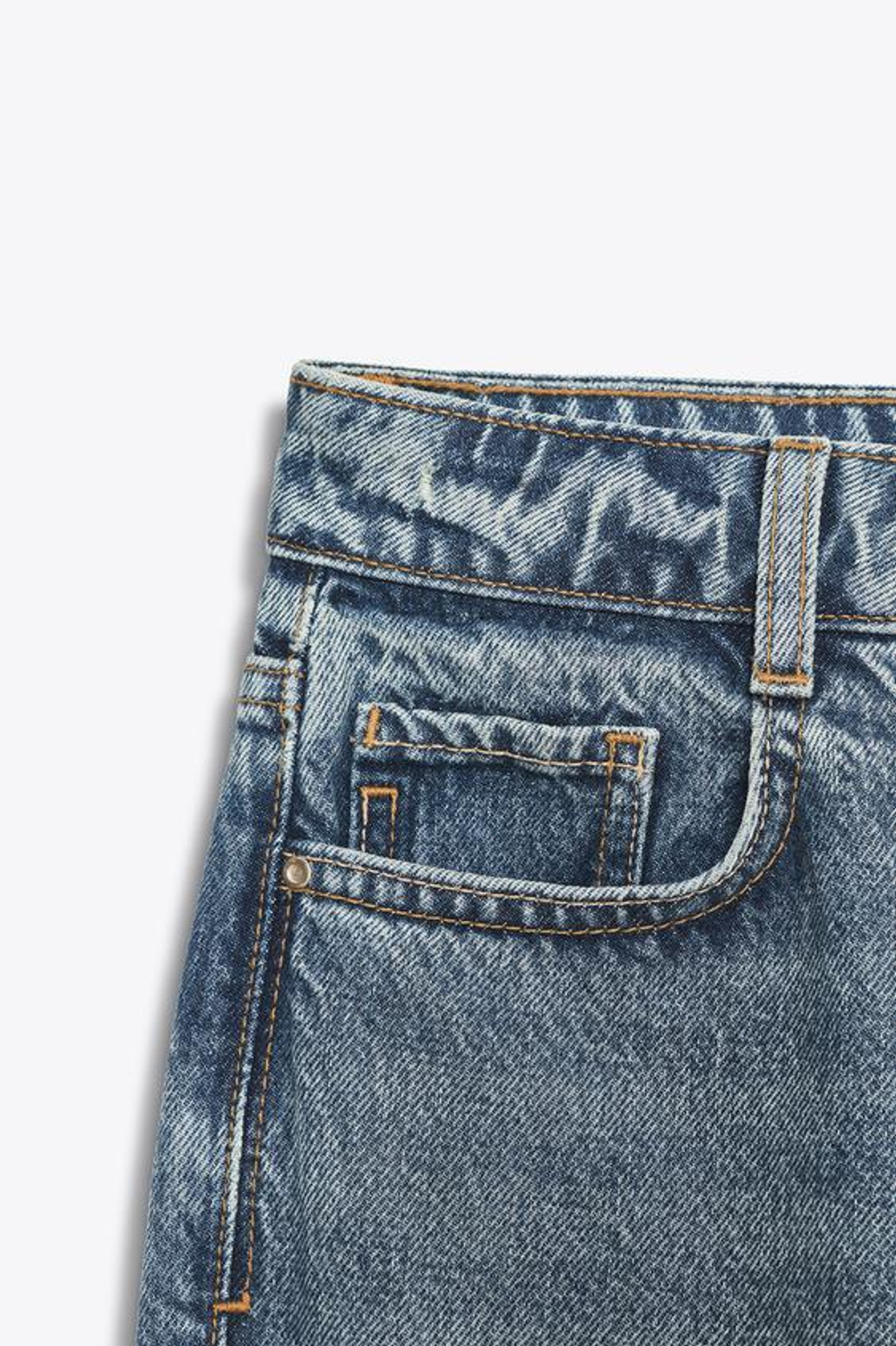 ZARA ДЖИНСЫ Z.02 STRAIGHT ANKLE HIGH-WAIST, ЗЕЛЕНОВАТО-СИНИЙ