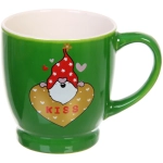 Кружка керамическая 210мл «Влюбленный гномик», зеленая