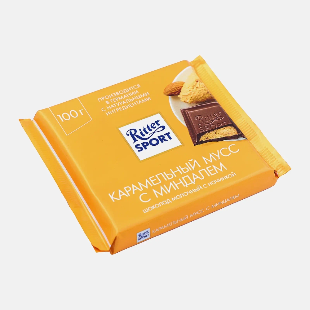 Шоколад Молочный карамельный мусс с миндалем Ritter Sport 100г