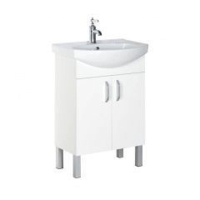 Тумба с раковиной Aquanet Алькона 60 белый (2 дверцы)