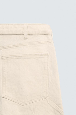 ZARA ШОРТЫ КАРГО С КАРМАНОМ, КАМЕННО-СЕРЫЙ