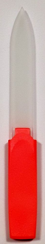 Velganza Стеклянная пилка для ногтей в оранжевом футляре