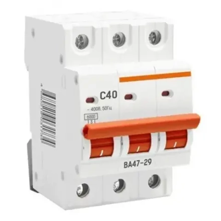 Автоматический выключатель ВА47-29 6кА, 3P 40А (C)