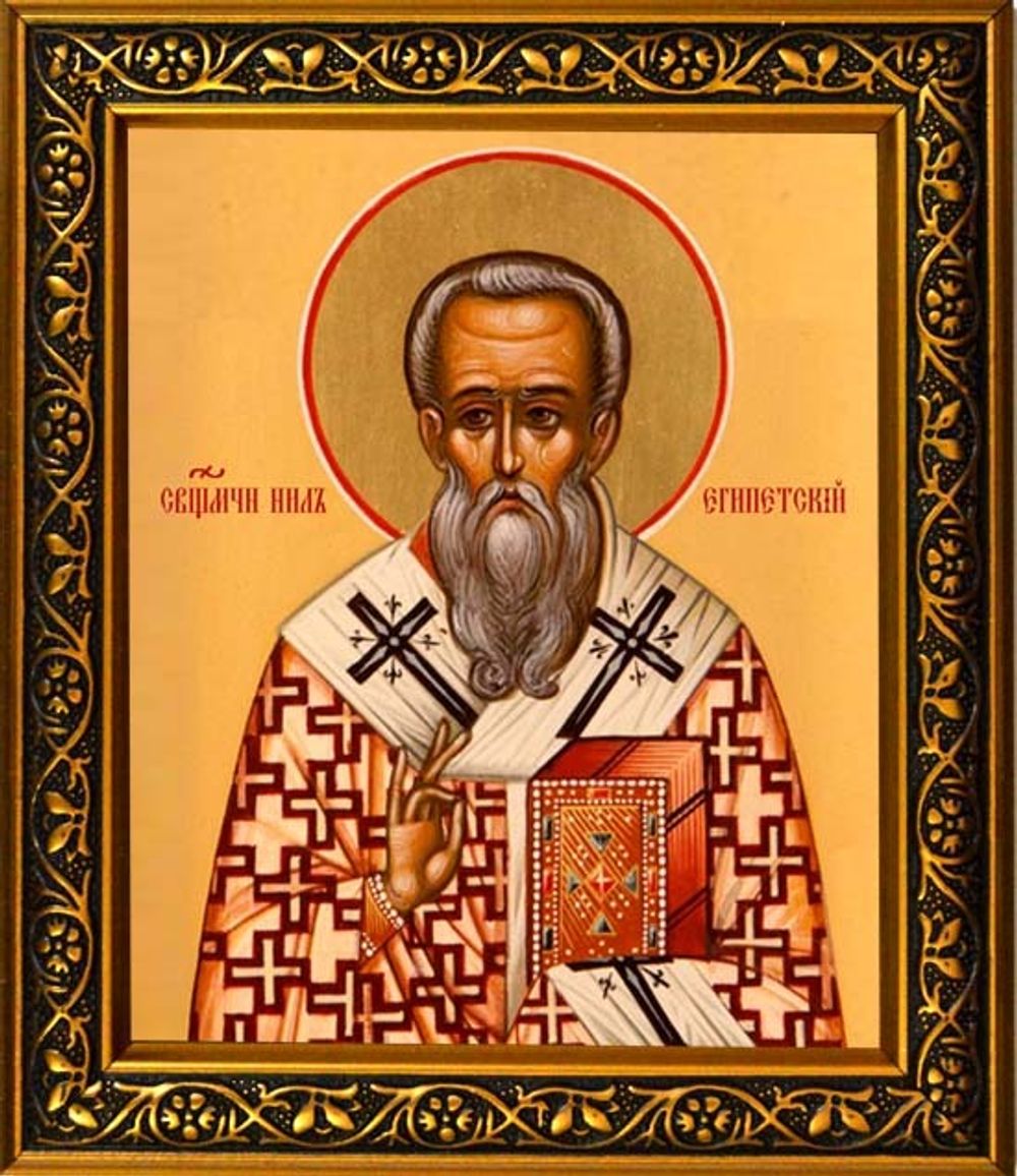 Нил Египетский епископ священномученик. Икона на холсте в раме.