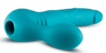 Бирюзовый безремневой страпон Luna Strapless Silicone Dildo - 22,86 см.