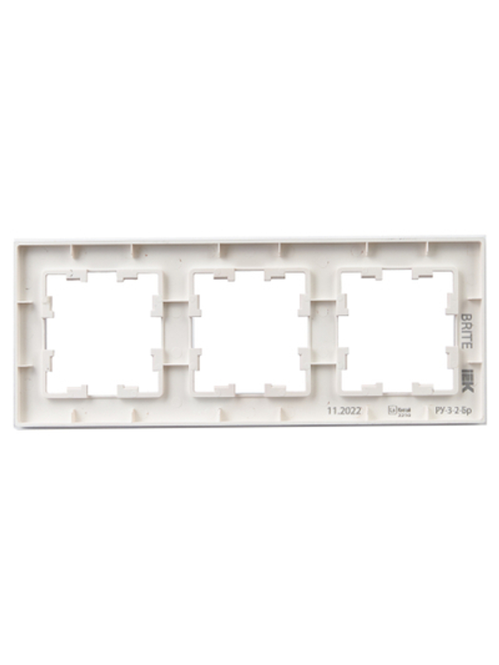 BRITE Рамка 3-местная РУ-3-2-Бр стекло розовый матовый IEK