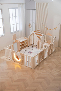 Манеж UNIX Kids DeLuxe House&Storage Camel 180 x 200 см с игровыми аксессуарами