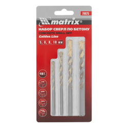 Набор сверл по бетону Golden Line 5-6-8-10 мм Matrix