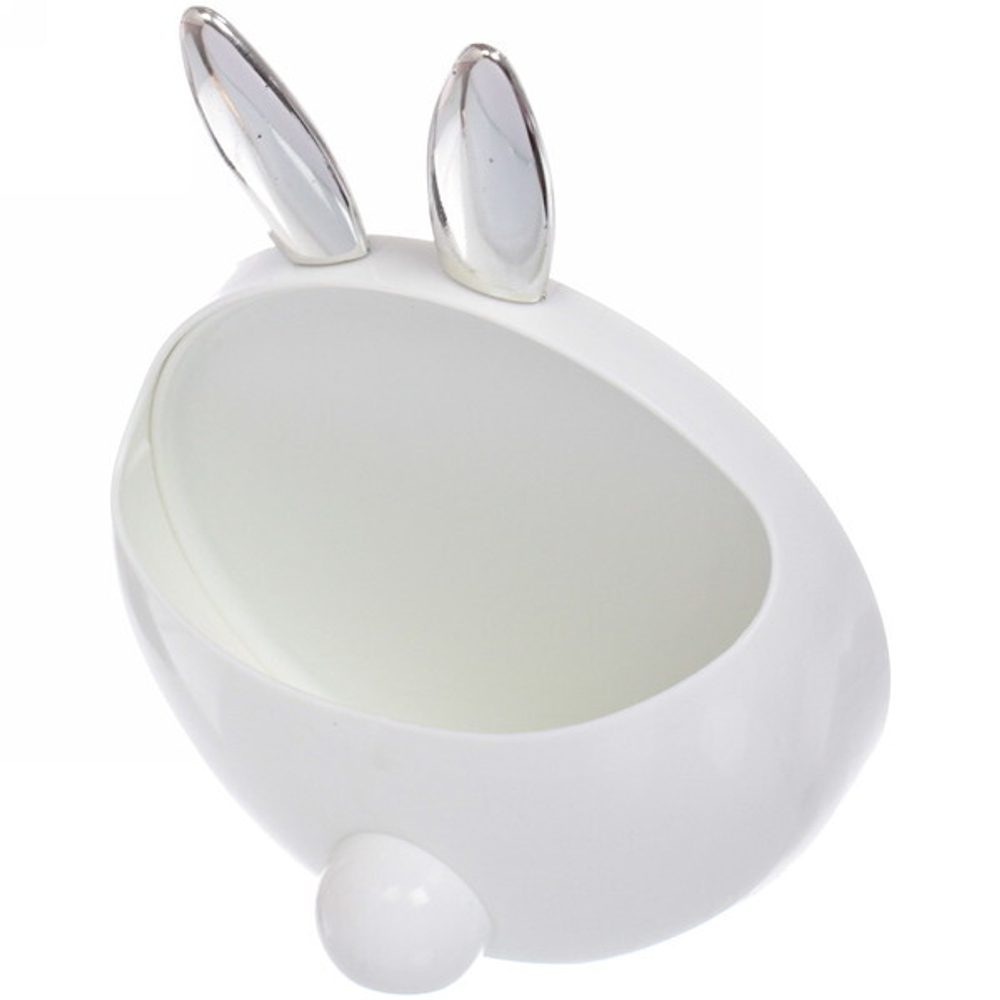 Зеркало настольное с отделением для аксессуаров «Beauty - Bunny», цвет розовый и белый, d-17см, 20см