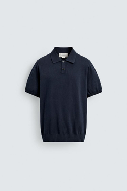 ZARA ПОЛО REGULAR FIT, МОРСКОЙ ТЕМНО-СИНИЙ