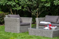 "Капучино Сингл" лаунж-зона из искусственного ротанга (гиацинт), цвет серый