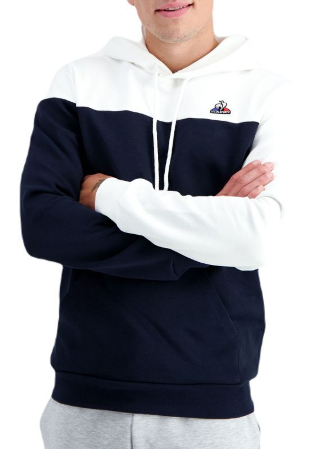 Мужская теннисная кофта Le Coq BAH Hoody N°2 SS23 - sky captain/new optical