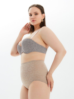 Высокие утягивающие трусы с цветочным рисунком (Размер: 6X) (Цвет: черный)