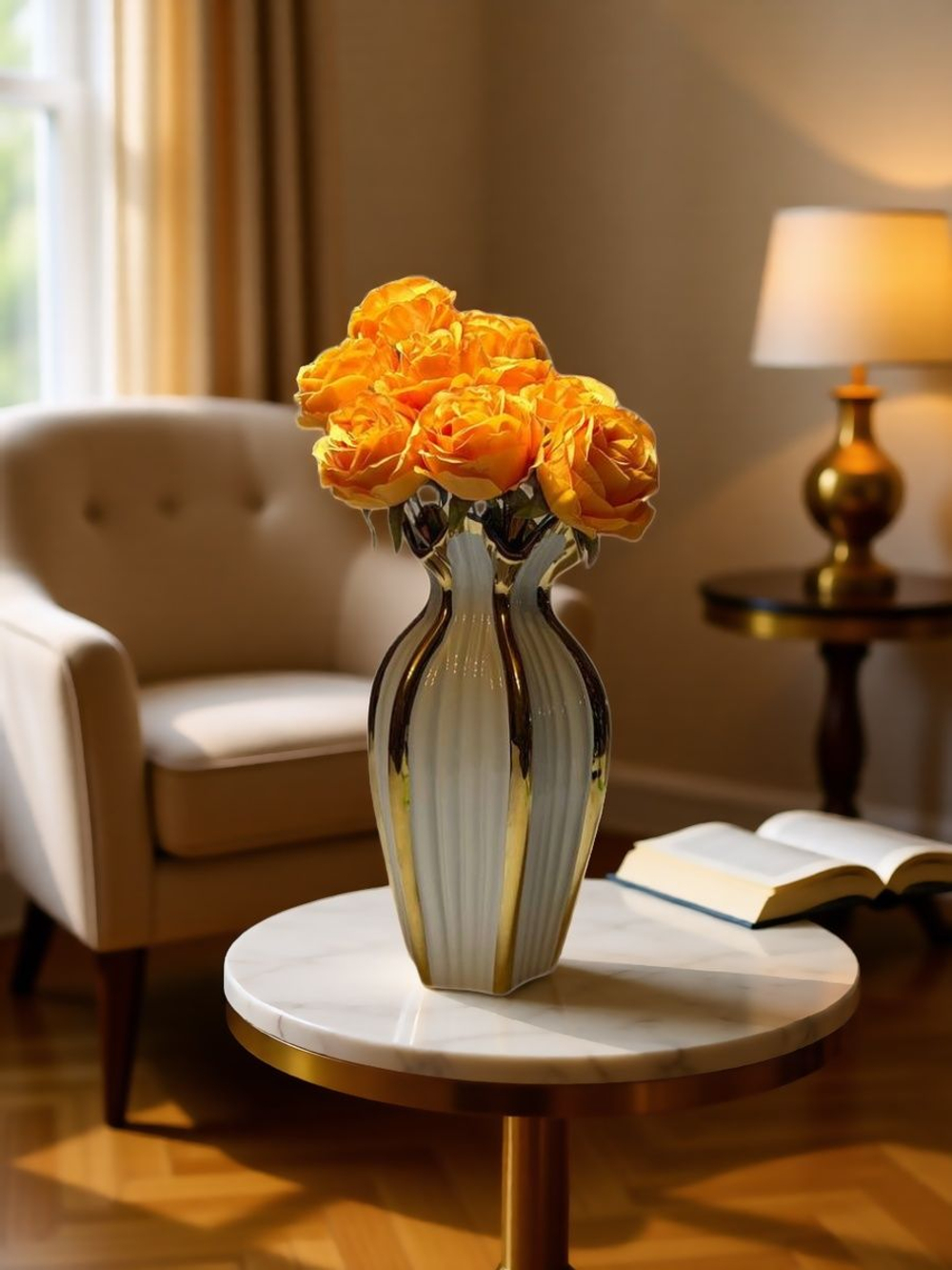 Искусственные цветы, желтые подсолнухи / Высота 44 см. 9 стебелей 9 бутонов/