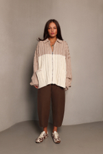 Кардиган на молнии с косами