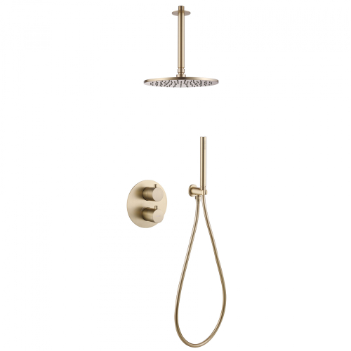 Душевая система ABBER Wasser Kreis AF8121G скрытого монтажа без излива, золото матовое