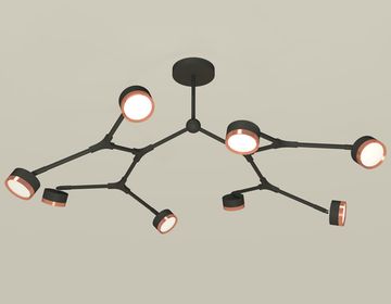 Комплект подвесного светильника 8*GX53 XB9060153/8 SBK/PPG черный песок/золото розовое полированное(C9060, N8126)Techno DIY System Complects Ambrella